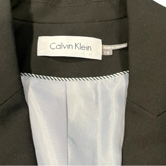 Calvin Klein Black Blazer Women’s Size 14 – Classic Single Button Suit Jacket - Picture 6 of 7
